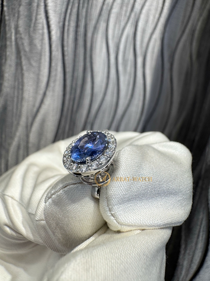 Серьги Natural Corundum Pink & Blue Sapphire 18K White Gold Diamonds