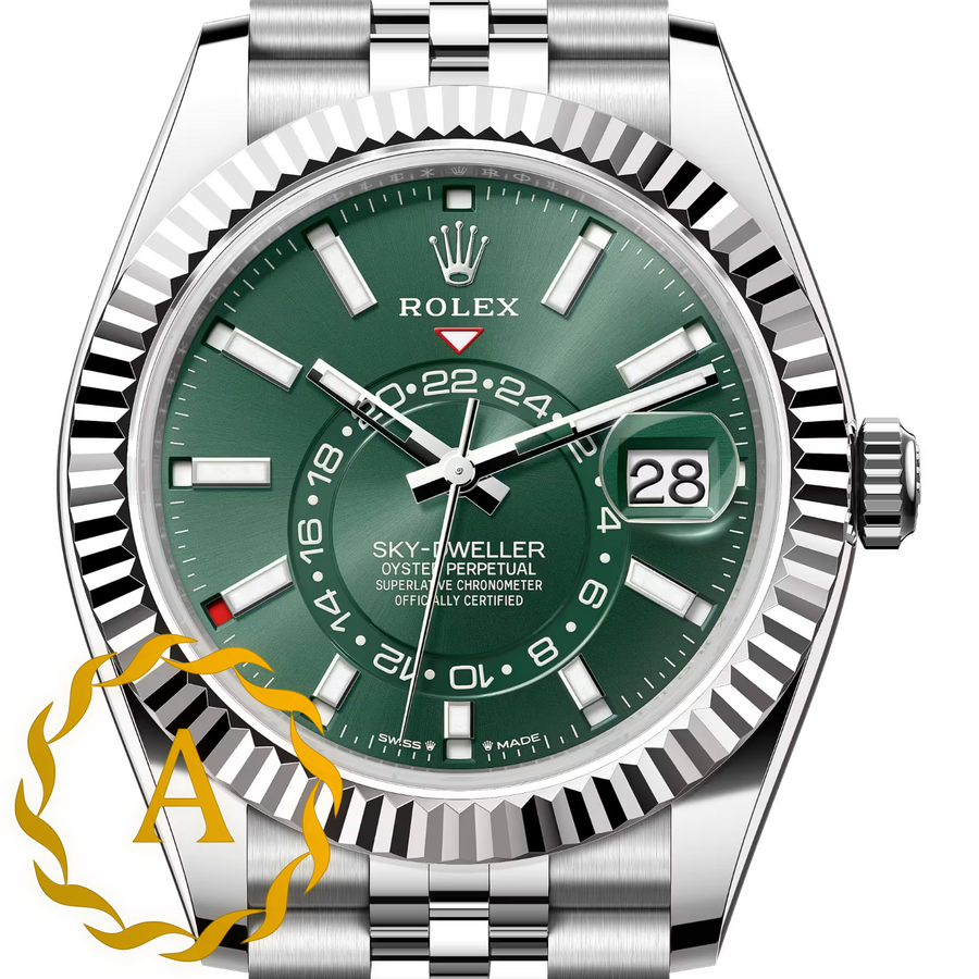 Rolex Sky-Dweller 42 mm White Rolesor Mint Green Dial 336934 Jubilee - Швейцарские часы Rolex Sky-Dweller 42 mm White Rolesor Mint Green Dial 336934 Jubilee