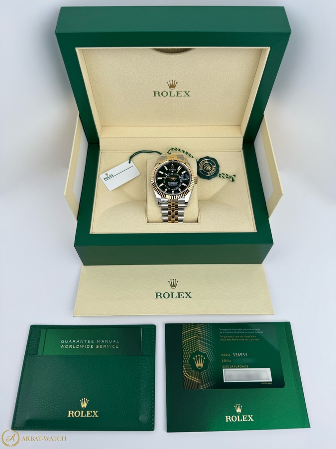 Rolex Sky-Dweller 42 mm Yellow Rolesor Bright Black Dial 336933 Jubilee - Швейцарские часы Rolex Sky-Dweller 42 mm Yellow Rolesor Bright Black Dial 336933 Jubilee