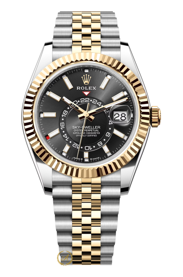 Rolex Sky-Dweller 42 mm Yellow Rolesor Bright Black Dial 336933 Jubilee - Швейцарские часы Rolex Sky-Dweller 42 mm Yellow Rolesor Bright Black Dial 336933 Jubilee