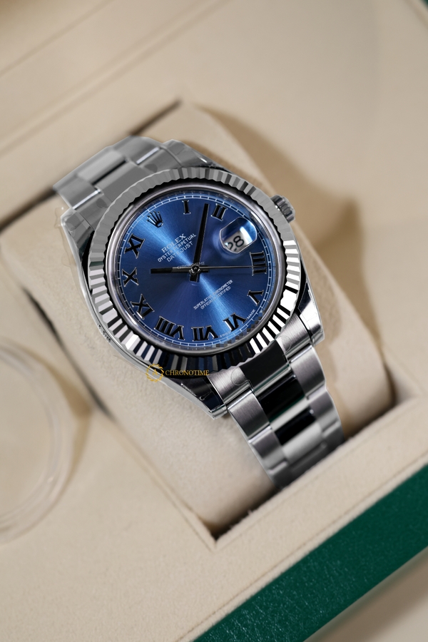 Rolex Datejust «Azzurro» 41 mm White Rolesor Bright Blue Dial 116334