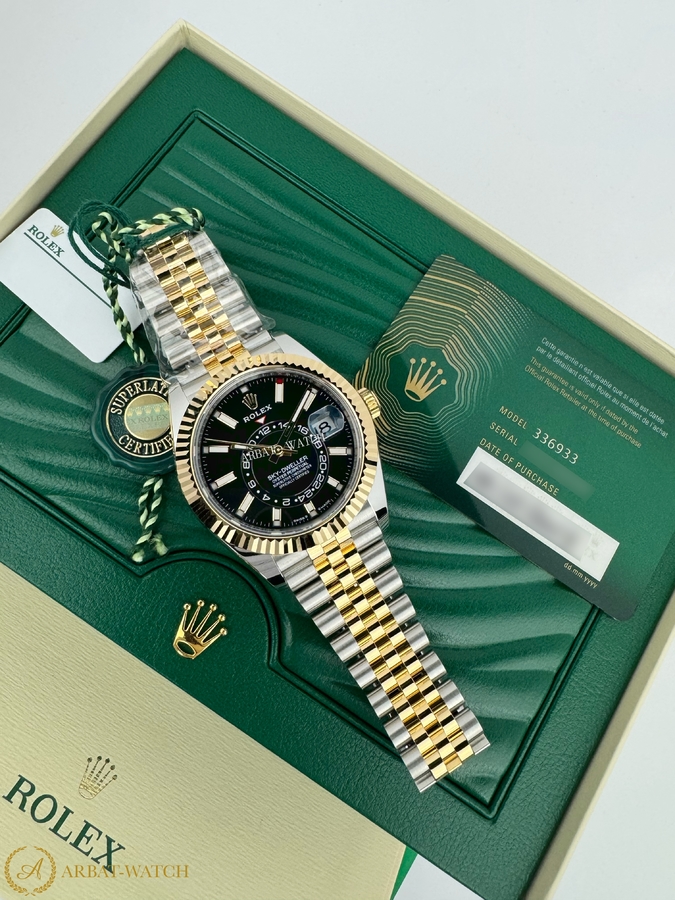 Rolex Sky-Dweller 42 mm Yellow Rolesor Bright Black Dial 336933 Jubilee - Швейцарские часы Rolex Sky-Dweller 42 mm Yellow Rolesor Bright Black Dial 336933 Jubilee