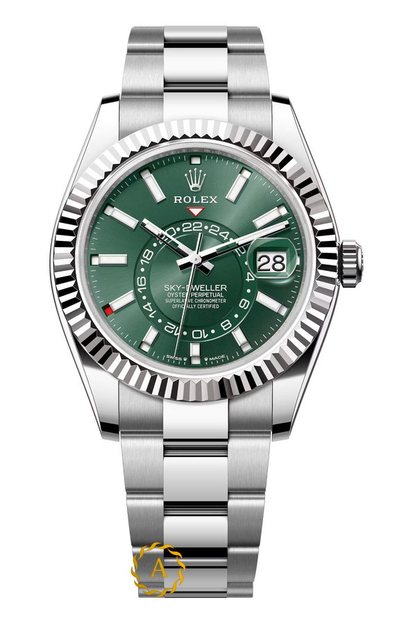 Rolex Sky-Dweller 42 mm White Rolesor Mint Green Dial 336934 - Швейцарские часы Rolex Sky-Dweller 42 mm White Rolesor Mint Green Dial 336934