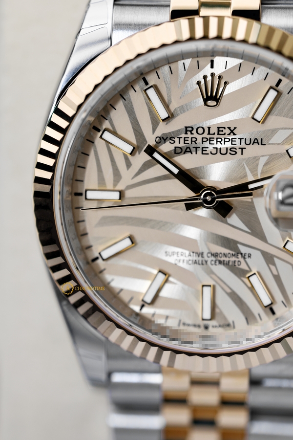 Rolex Datejust 36 mm Yellow Rolesor Champagne Palm Motif Dial 126233 Jubilee - Швейцарские часы Rolex Datejust 36 mm Yellow Rolesor Champagne Palm Motif Dial 126233 Jubilee
