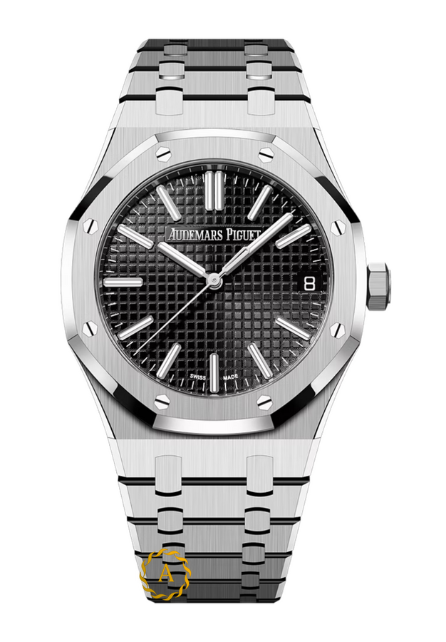 Audemars Piguet Royal Oak 41 mm Black «Grande Tapisserie» Dial 15510ST.OO.1320ST.07 - Швейцарские часы Audemars Piguet Royal Oak 41 mm Black «Grande Tapisserie» Dial 15510ST.OO.1320ST.07