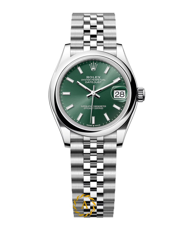 Rolex Datejust 31 mm Oystersteel Mint Green Dial 278240 Jubilee