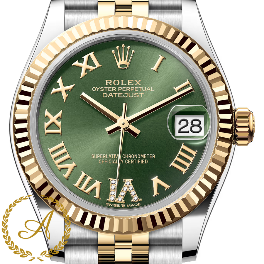 Rolex Datejust Olive Roman Dial Yellow Rolesor 31 mm 278273 Jubilee