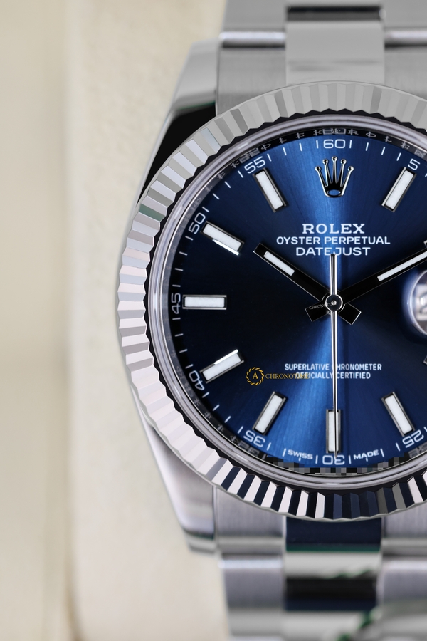 Часы Rolex Datejust 41 мм White Rolesor Bright Blue Dial 126334 