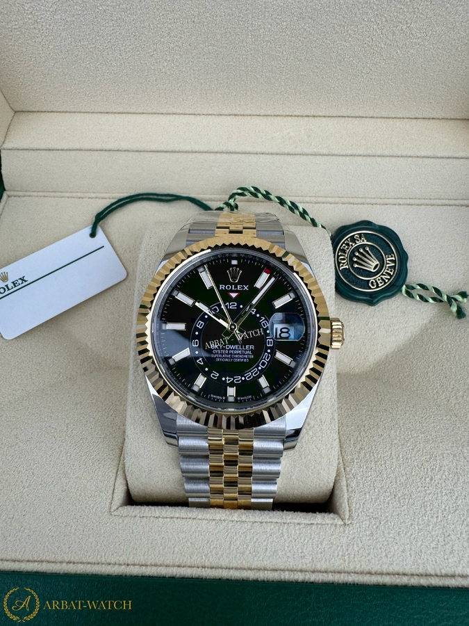Rolex Sky-Dweller 42 mm Yellow Rolesor Bright Black Dial 336933 Jubilee - Швейцарские часы Rolex Sky-Dweller 42 mm Yellow Rolesor Bright Black Dial 336933 Jubilee