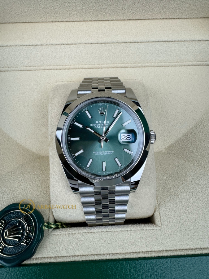 Rolex Datejust 41 mm 126300 Mint Dial Jubilee - Швейцарские часы Rolex Datejust 41 mm 126300 Mint Dial Jubilee