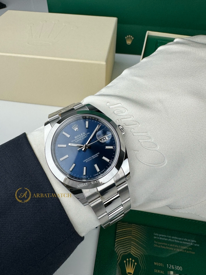 Rolex Datejust 41 mm Oystersteel Bright Blue Dial 126300