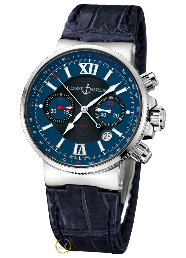 Ulysse Nardin Maxi Marine Chronograph Blue Dial 41 mm 353-66 - Швейцарские часы Ulysse Nardin Maxi Marine Chronograph Blue Dial 41 mm 353-66