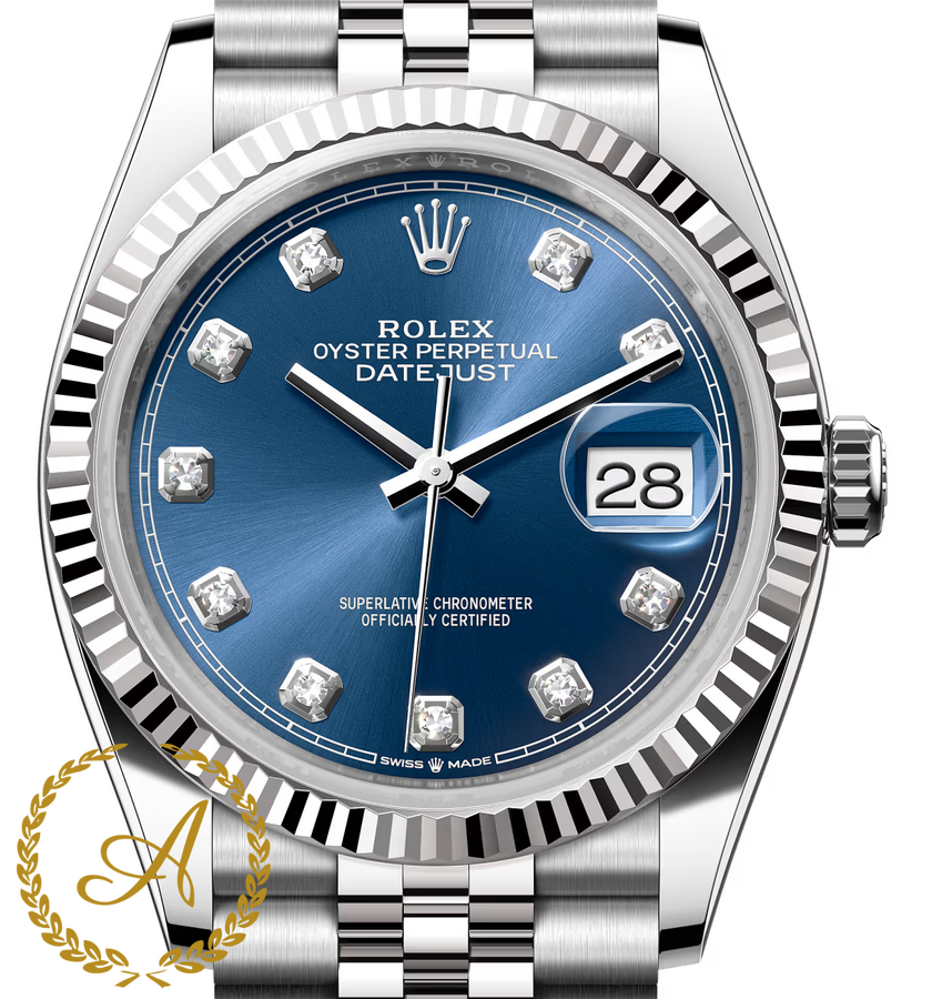 Rolex Datejust 36 mm White Rolesor Bright Blue Diamond-set Dial 126234 Jubilee - Швейцарские часы Rolex Datejust 36 mm White Rolesor Bright Blue Diamond-set Dial 126234 Jubilee