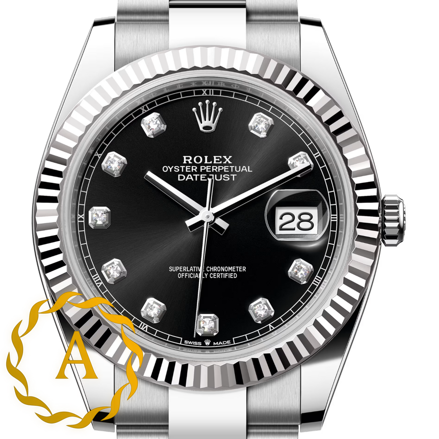 Rolex Datejust 41 mm White Rolesor Black Diamond-set Dial 126334 - Швейцарские часы Rolex Datejust 41 mm White Rolesor Black Diamond-set Dial 126334