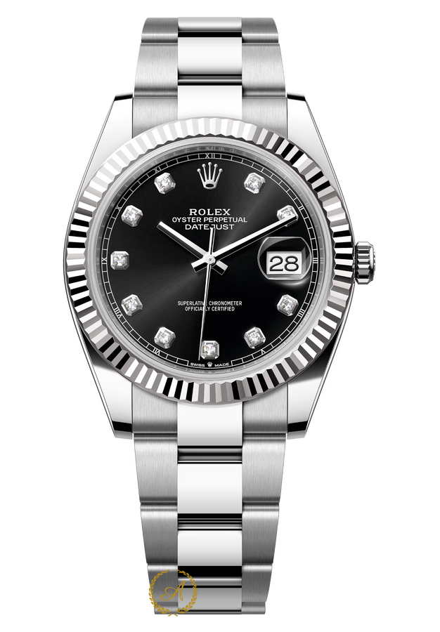 Rolex Datejust 41 mm White Rolesor Black Diamond-set Dial 126334 - Швейцарские часы Rolex Datejust 41 mm White Rolesor Black Diamond-set Dial 126334