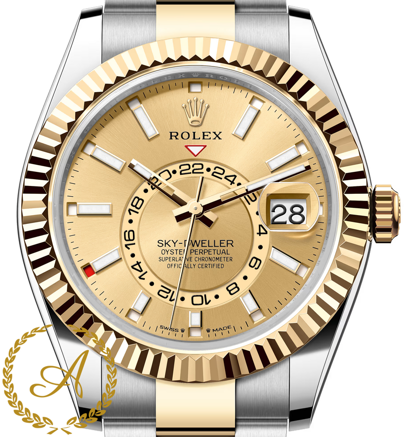 Rolex Sky-Dweller 42 mm 336933 Yellow Rolesor Champagne Dial 