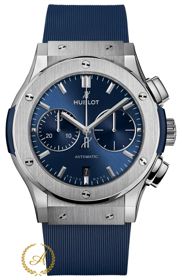 Hublot Classic Fusion Chronograph Titanium Blue. Dial 45 mm 521.NX.7170.RX - Швейцарские часы Hublot Classic Fusion Chronograph Titanium Blue. Dial 45 mm 521.NX.7170.RX
