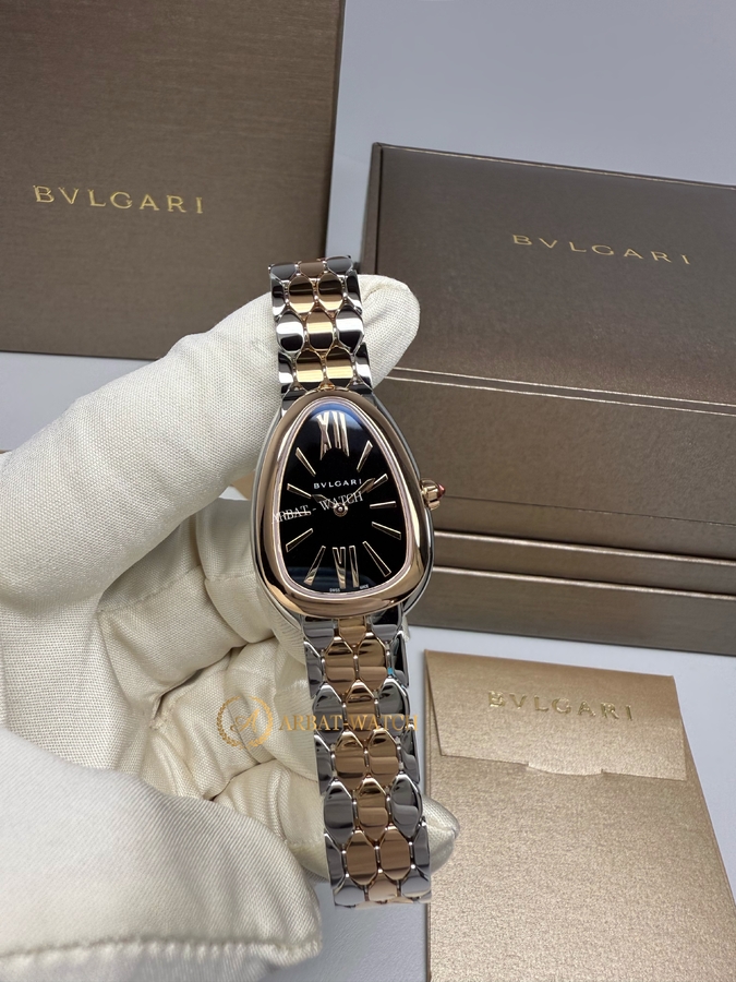 Bvlgari Serpenti Seduttori Black Dial Steel/Rose Gold 33 mm 103959