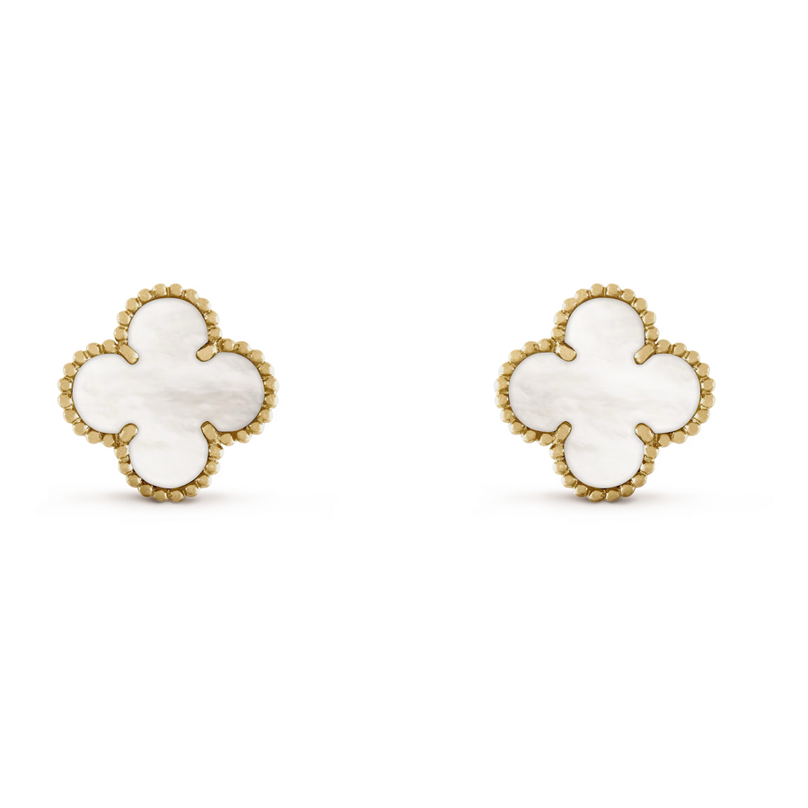 Серьги Van Cleef & Arpels Vintage Alhambra Pearl Yellow Gold