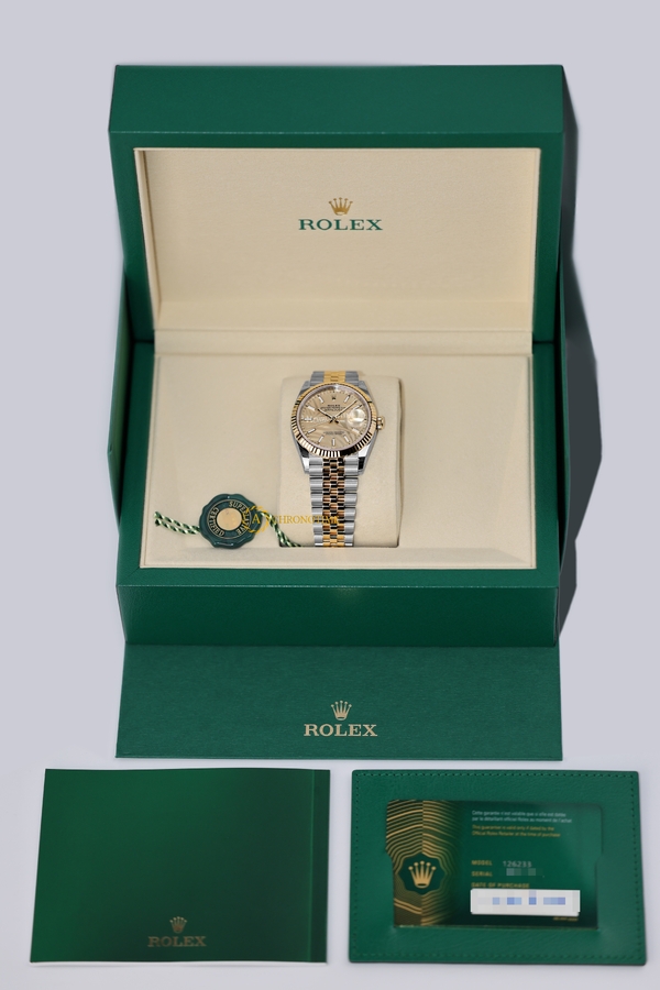 Rolex Datejust 36 mm Yellow Rolesor Champagne Palm Motif Dial 126233 Jubilee - Швейцарские часы Rolex Datejust 36 mm Yellow Rolesor Champagne Palm Motif Dial 126233 Jubilee