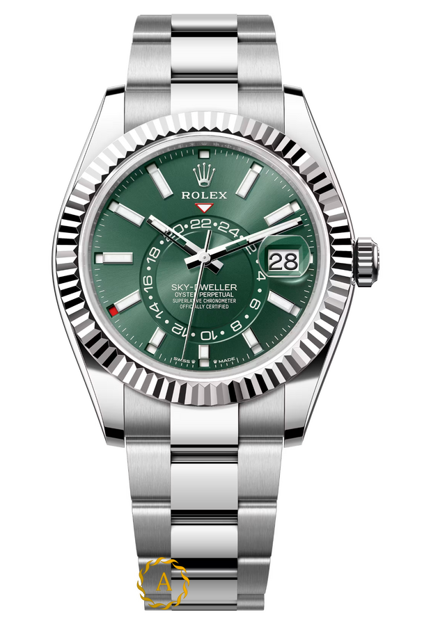 Rolex Sky-Dweller 42 mm White Rolesor Mint Green Dial 336934 - Швейцарские часы Rolex Sky-Dweller 42 mm White Rolesor Mint Green Dial 336934