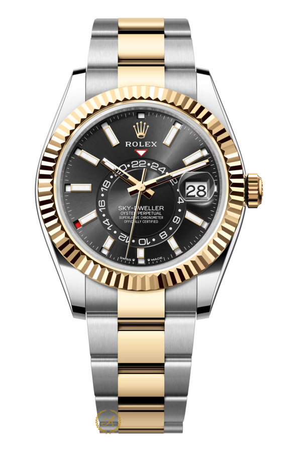 Rolex Sky-Dweller 42 mm 336933 Yellow Rolesor Black Dial 