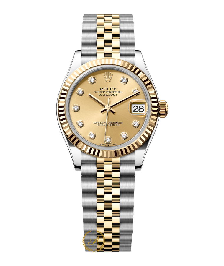 Rolex Datejust Champagne Diamonds Dial Yellow Rolesor 31 mm 278273 Jubilee