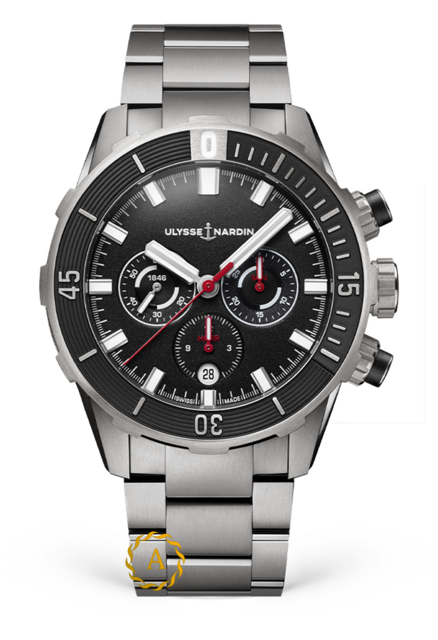 Ulysse Nardin Diver Titanium Chronograph Black Dial 44 mm 1503-170-7M/92
