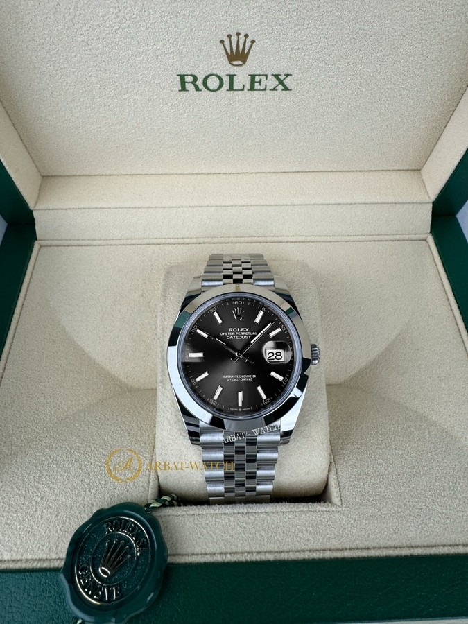 Rolex Datejust 41 mm Oystersteel Bright Black Dial 126300 Jubilee - Швейцарские часы Rolex Datejust 41 mm Oystersteel Bright Black Dial 126300 Jubilee