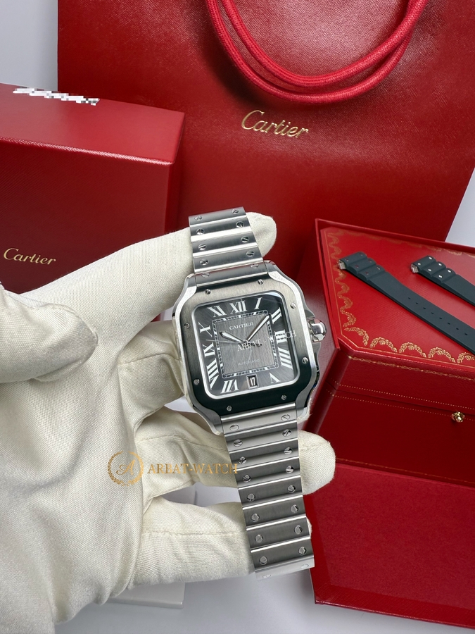 Cartier Santos De Cartier Large Automatic Grey Dial 47,5 x 39,8 mm WSSA0037