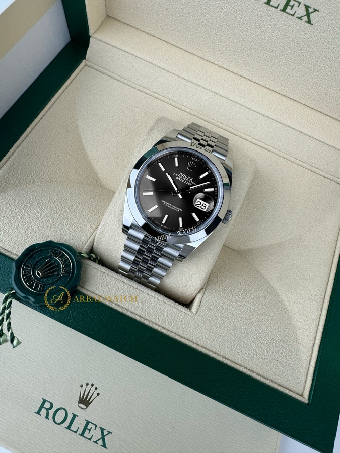 Rolex Datejust 41 mm Oystersteel Bright Black Dial 126300 Jubilee - Швейцарские часы Rolex Datejust 41 mm Oystersteel Bright Black Dial 126300 Jubilee