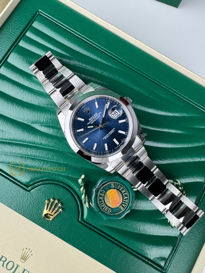 Rolex Datejust 41 mm Oystersteel Bright Blue Dial 126300