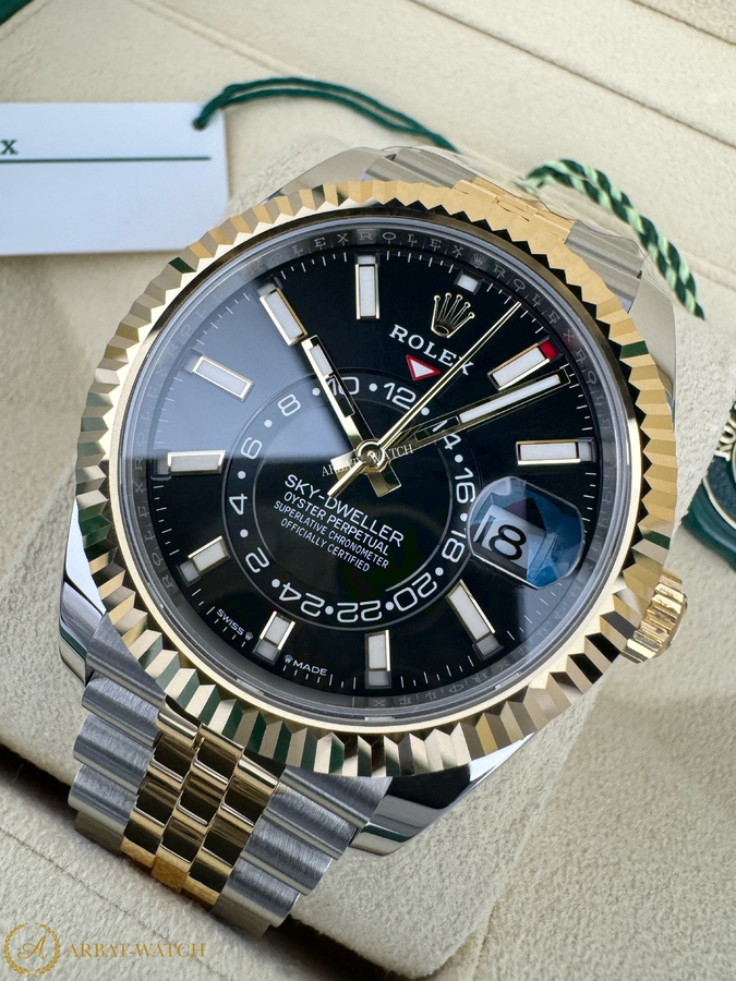 Rolex Sky-Dweller 42 mm Yellow Rolesor Bright Black Dial 336933 Jubilee - Швейцарские часы Rolex Sky-Dweller 42 mm Yellow Rolesor Bright Black Dial 336933 Jubilee