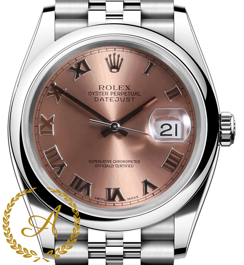 Rolex Datejust Salmon Roman Dial 36 mm 16200 Jubilee