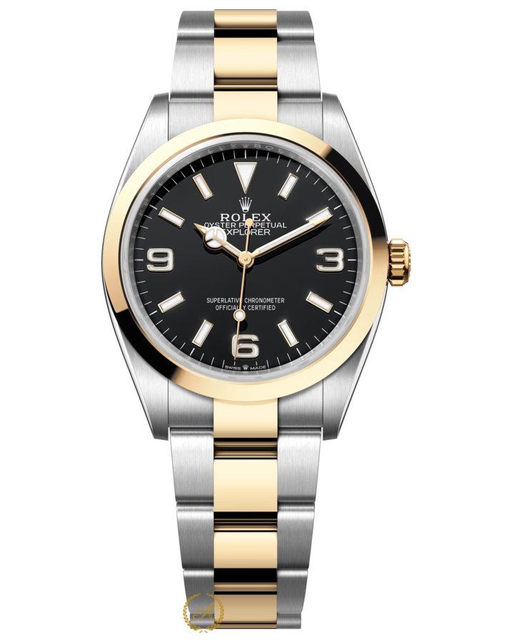 Rolex Explorer 36 mm Yellow Rolesor Black Dial 124273 - Швейцарские часы Rolex Explorer 36 mm Yellow Rolesor Black Dial 124273