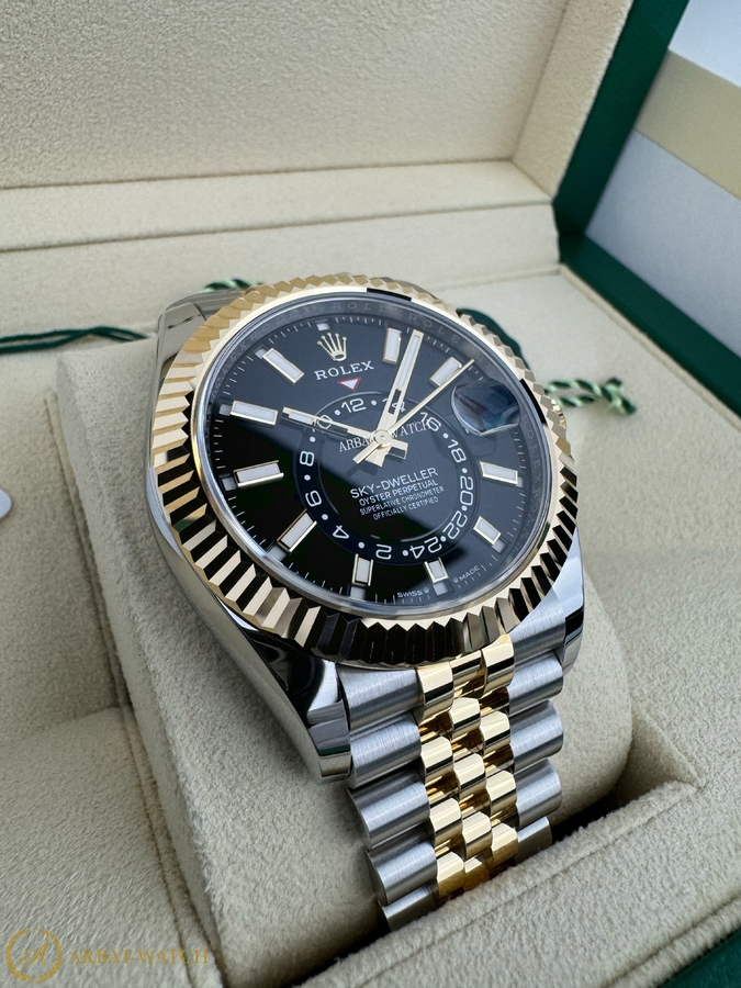 Rolex Sky-Dweller 42 mm Yellow Rolesor Bright Black Dial 336933 Jubilee - Швейцарские часы Rolex Sky-Dweller 42 mm Yellow Rolesor Bright Black Dial 336933 Jubilee
