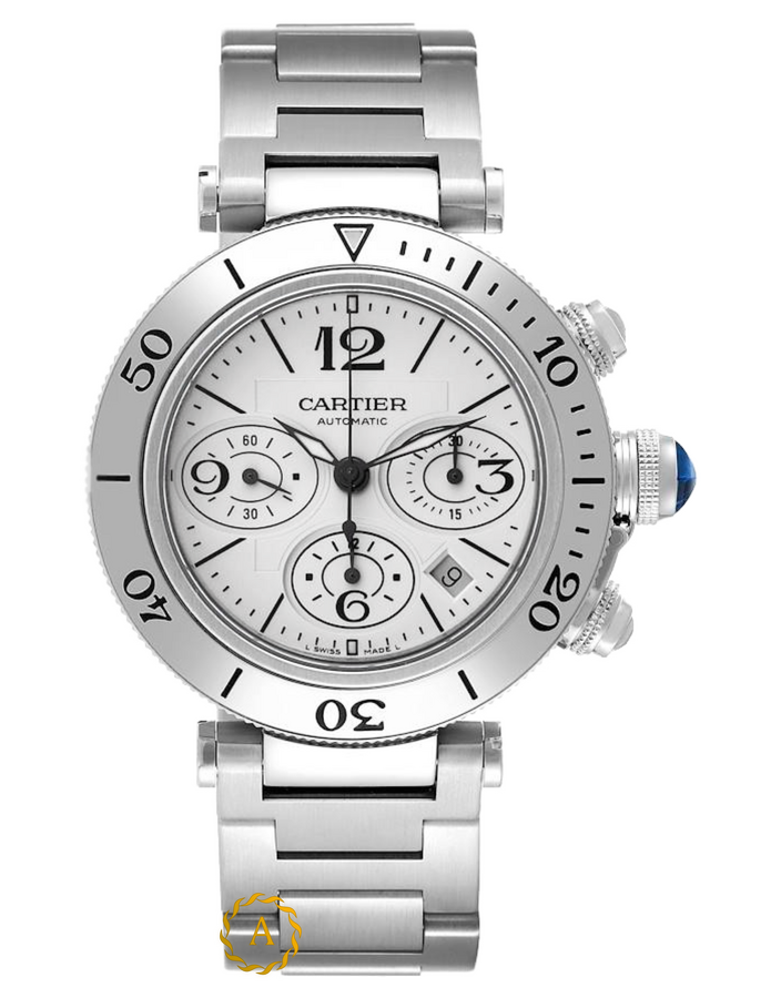Cartier Pasha De Cartier Seatimer 42 mm Stainless Steel White Dial 2995