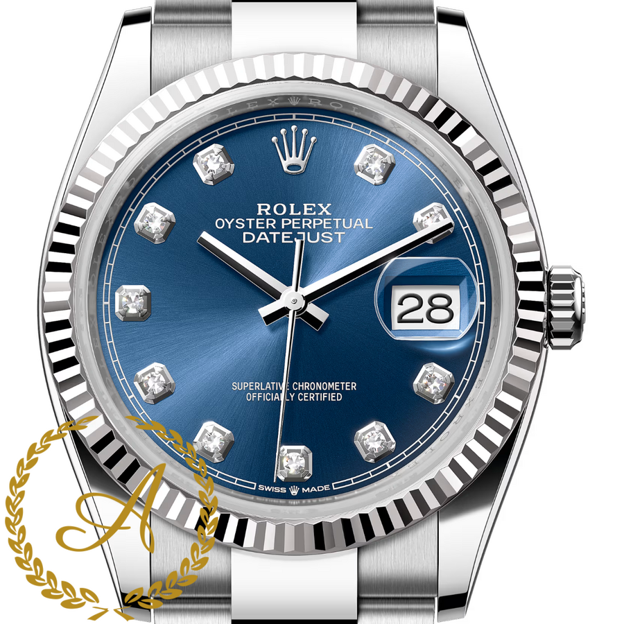 Rolex Datejust 36 mm Blue Dial Diamonds White Rolesor 126234 - Швейцарские часы Rolex Datejust 36 mm Blue Dial Diamonds White Rolesor 126234