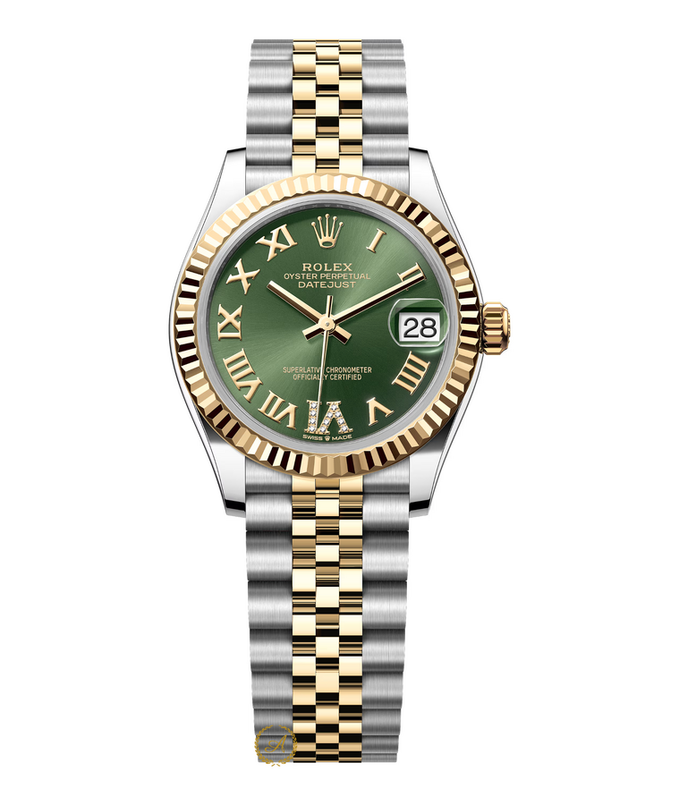 Rolex Datejust Olive Roman Dial Yellow Rolesor 31 mm 278273 Jubilee