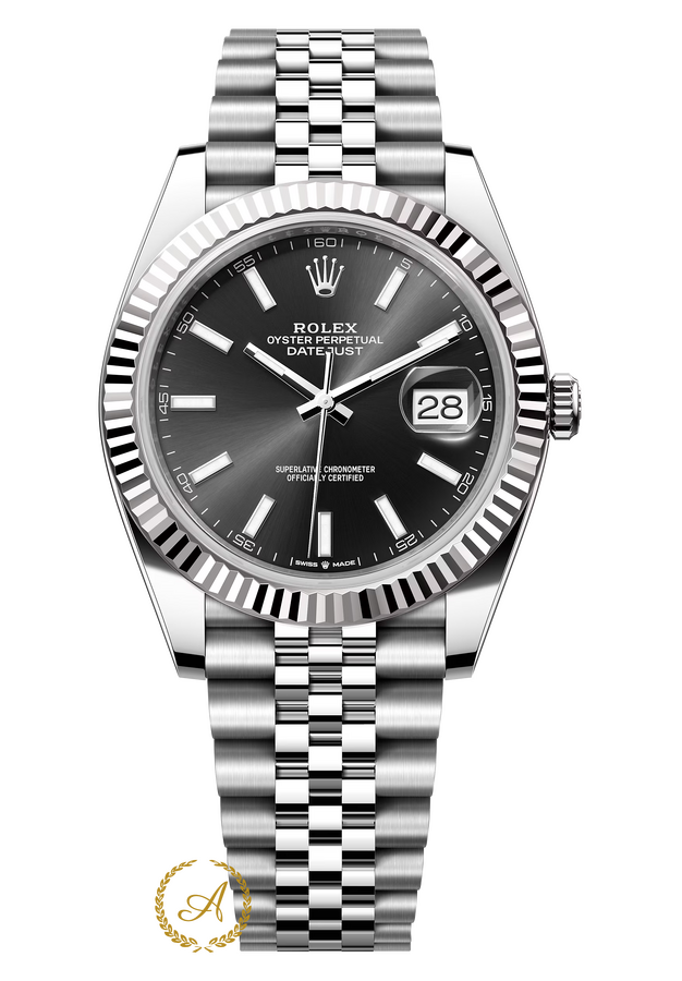Rolex Datejust 41 mm 126334 White Rolesor Black Dial Jubilee