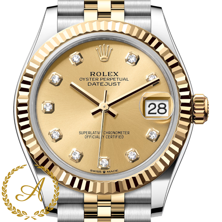 Rolex Datejust Champagne Diamonds Dial Yellow Rolesor 31 mm 278273 Jubilee