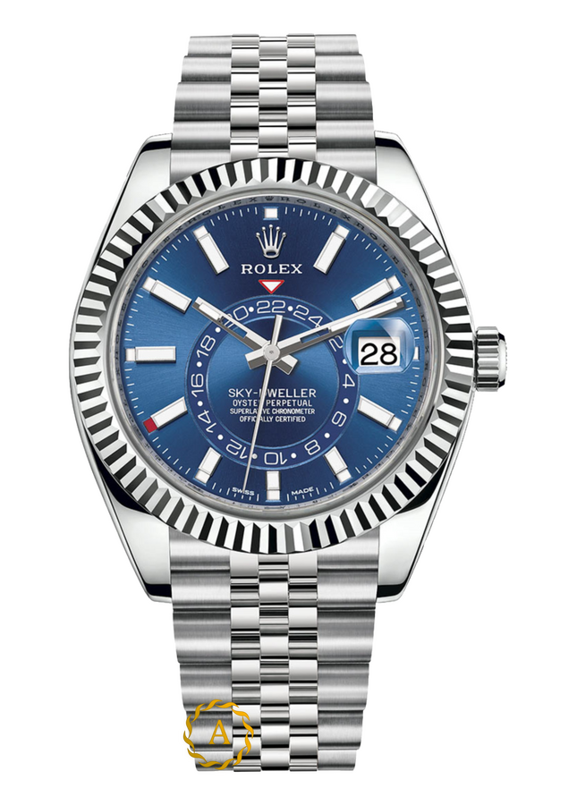 Rolex Sky-Dweller 42 mm White Rolesor Blue Dial 326934 Jubilee