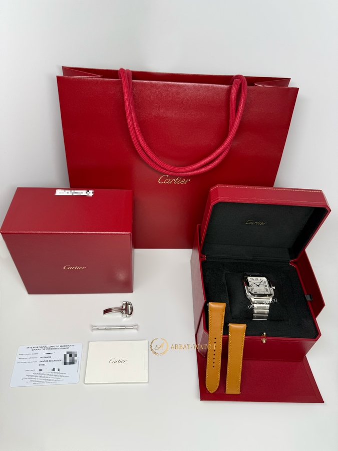 Cartier Santos De Cartier Large Automatic Silver Opal Dial 47,5 x 39,8 mm WSSA0018