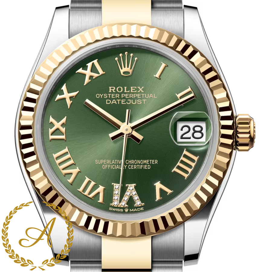 Rolex Datejust Olive Roman Dial Yellow Rolesor 31 mm 278273 