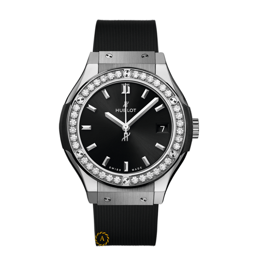Hublot Classic Fusion Titanium Diamonds Black 33 mm 581.NX.1470.RX.1104