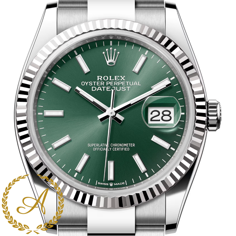 Rolex Datejust 36 мм White Rolesor Mint Green Dial 126234 