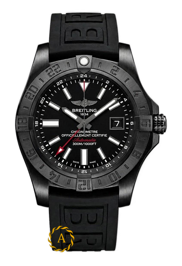 Breitling Avenger II GMT 43 mm Blacksteel Volcano Black Dial M32390 - Швейцарские часы Breitling Avenger II GMT 43 mm Blacksteel Volcano Black Dial M32390
