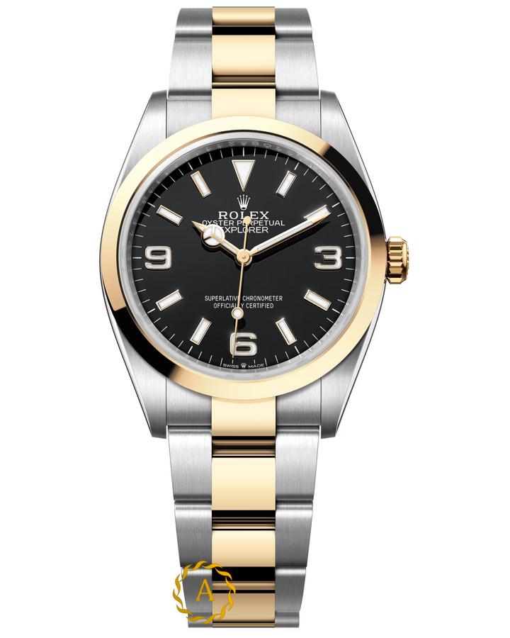 Rolex Explorer 36 mm Yellow Rolesor Black Dial 124273 - Швейцарские часы Rolex Explorer 36 mm Yellow Rolesor Black Dial 124273