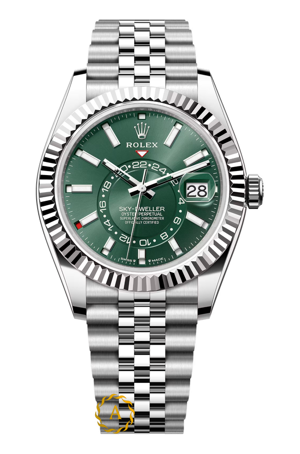 Rolex Sky-Dweller 42 mm White Rolesor Mint Green Dial 336934 Jubilee - Швейцарские часы Rolex Sky-Dweller 42 mm White Rolesor Mint Green Dial 336934 Jubilee