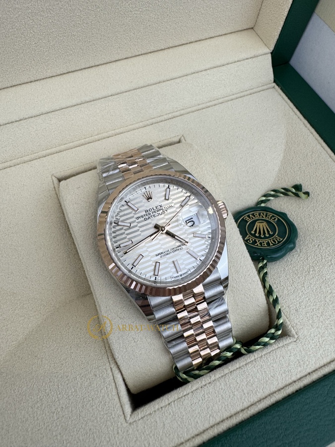 Rolex Datejust 36 mm 126231 Silver Decor Dial Everose Rolesor Jubilee - Швейцарские часы Rolex Datejust 36 mm 126231 Silver Decor Dial Everose Rolesor Jubilee